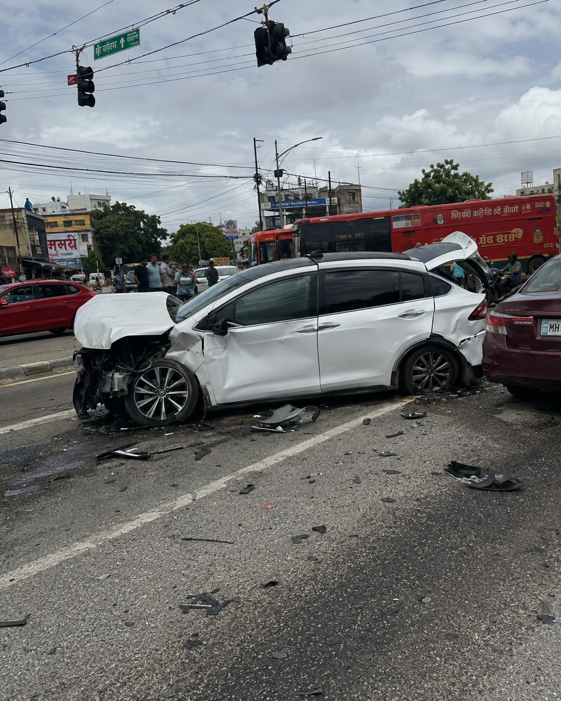 Emergency responders assisting rider